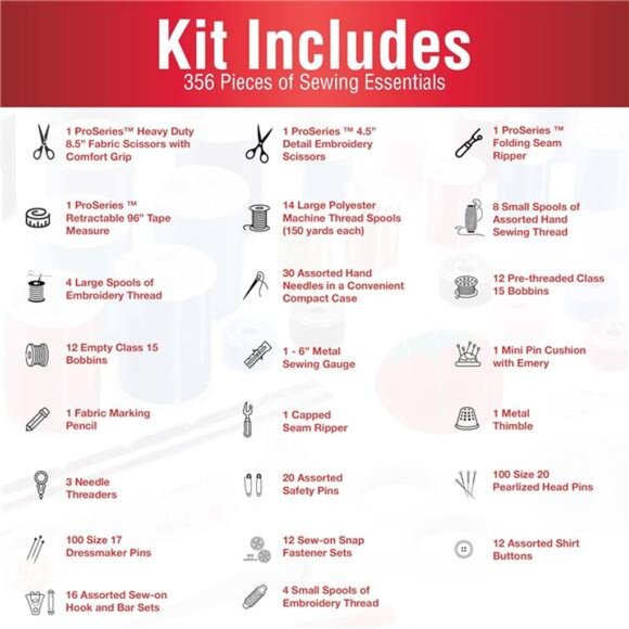 SINGER ProSeries Sew-It-Goes 356 Piece Sewing Kit and Storage System - Picture 6 of 7